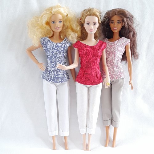 Chemisiers pour poupées barbie, lot de 3, cadeau enfant, vêtements de poupée