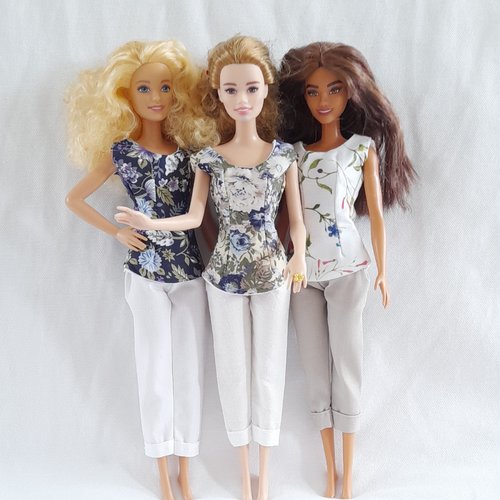 Chemisiers pour poupées barbie, lot de 3, cadeau enfant, vêtements de poupée