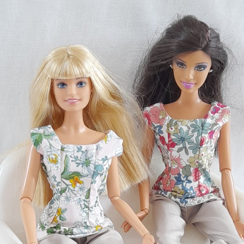 Chemisiers pour poupées barbie, lot de 2, cadeau enfant, vêtements de poupée