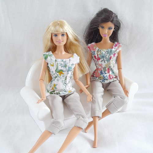Chemisiers pour poupées barbie, lot de 2, cadeau enfant, vêtements de poupée