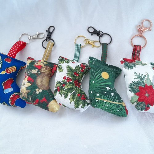 Porte clés botte de noel, lot de 5