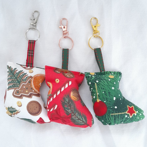 Porte clés botte de noel, lot de 3