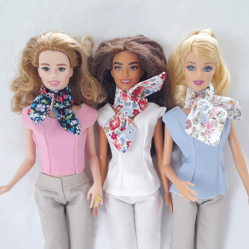 Foulards pour poupées barbie, lot de 3, cadeau enfant, vêtements de poupée