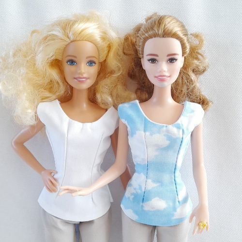 Chemisiers pour poupées barbie, lot de 2, composez votre tenue (vêtements pour poupée)