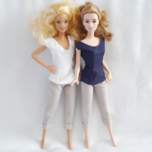 Chemisiers pour poupées barbie, lot de 2, composez votre tenue (vêtements pour poupée)