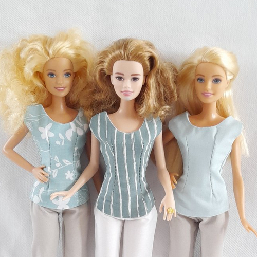 Chemisiers pour poupées barbie, lot de 3, composez votre tenue (vêtements de poupée)