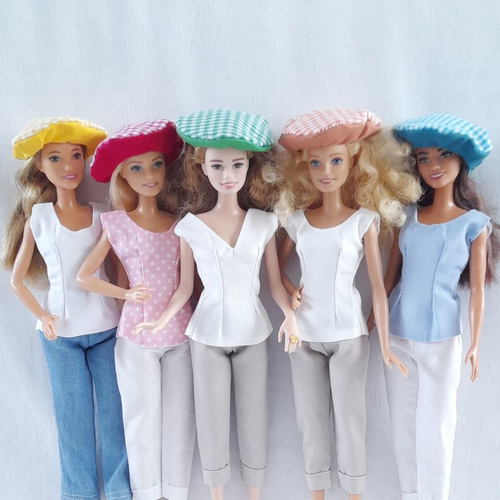 Chapeaux bérets pour poupées barbie, lot de 5, accessoires de poupée, par eterlimi