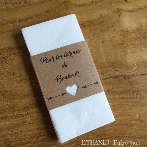 FEPITO 100 sacs en papier et autocollants 100 larmes vintage pour le  mariage | Emballage pour les larmes de bonheur Mouchoirs Mariage Décoration