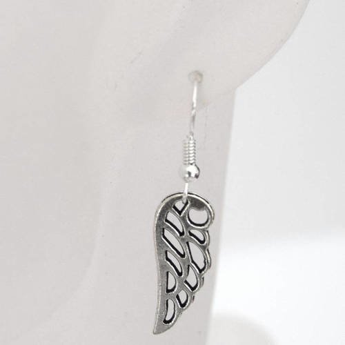 Argent 925 Filigrane Ailes D/'ange Boucles d/'oreilles