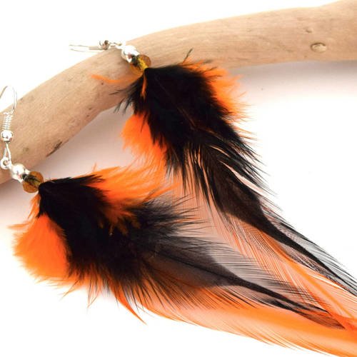 Boucle d'oreille plumes doli, boucles oreille chics à facettes, boucle d'oreille plumes de fêtes, bijoux soirée,