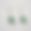 Boucles d'oreilles victorienne perle nacrée verte 