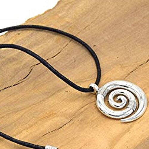 Pendentif spiral celte, collier de protection mixte ras du  cou