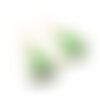 Boucles d'oreilles créoles serpentines vert et or