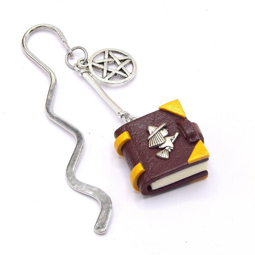 Marque-page grimoire de sorcière, mini livre wicca, bookmark gift, marque-page vieux livre, cadeau halloween
