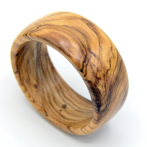 Bracelet large en bois d'olivier corse,  tourné à la main produit artisanal