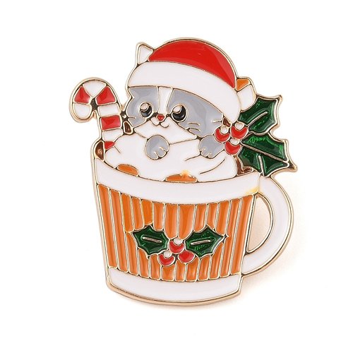 Pin's de noël chat dans tasse