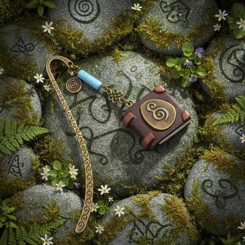 Marque-page grimoire "l'éclat d'avalon" - pages lumineuses & bronze celte