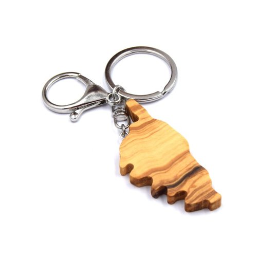 Porte-clés corse artisanat local en bois d'olivier - bijoux authentiques