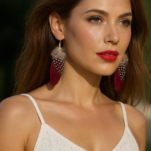 Boucles d'oreilles plumes et miyuki