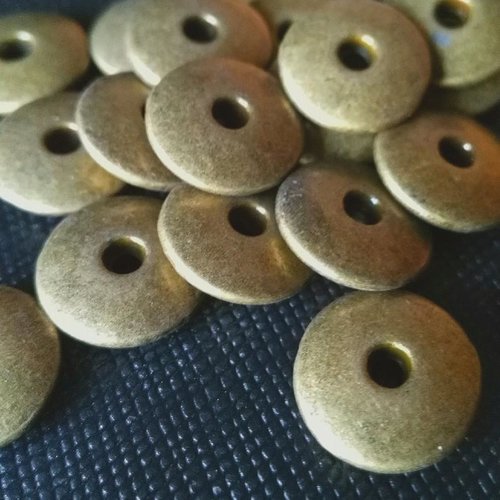 LOT de 12 PERLES ARGENTEES rondes INTERCALAIRES motifs diamètre 14mm bijoux