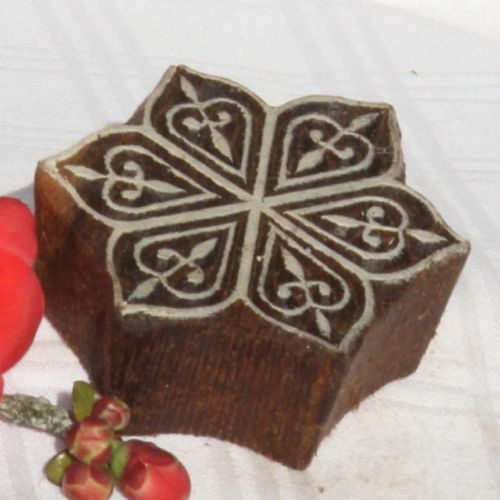 Tampon bois traditionnel en forme d'étoile, planche à imprimer - gb18