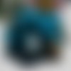 Pompons, breloques effet velours bleu avec attache, gp46