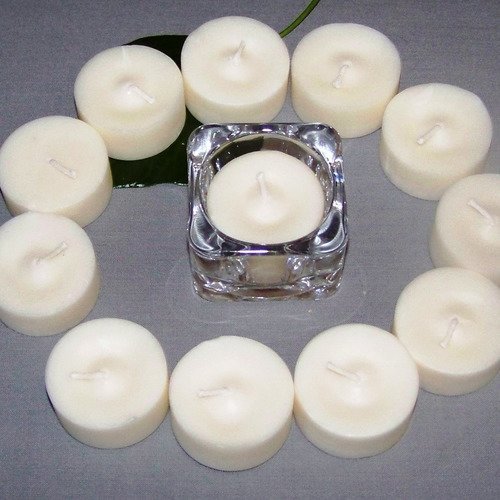 10 bougies naturelles chauffe plat avec un photophore en verre