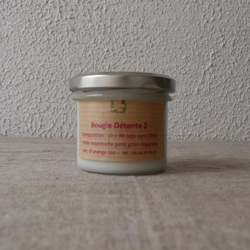 Bougie naturelle détente en cire de soja sans ogm artisanale