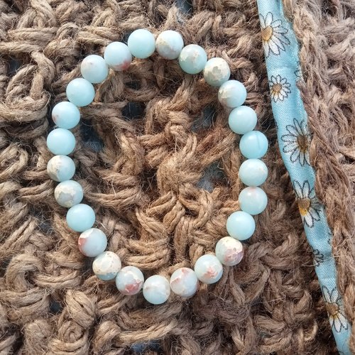 Bracelet en perle d agalmatolite de 8mm
