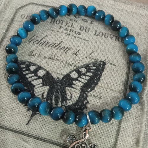 Bracelet œil du tigre bleu