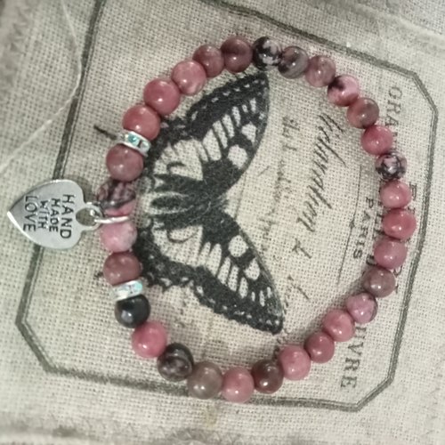 Bracelet en rhodonite