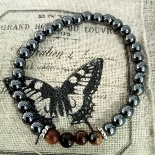 Bracelet œil du tigre et hématite
