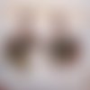 Clips d'oreilles en emaux sur cuivre et quelques plumes.