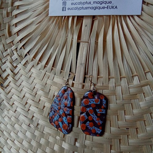 Boucles d'oreilles en émaux sur cuivre collection afrique