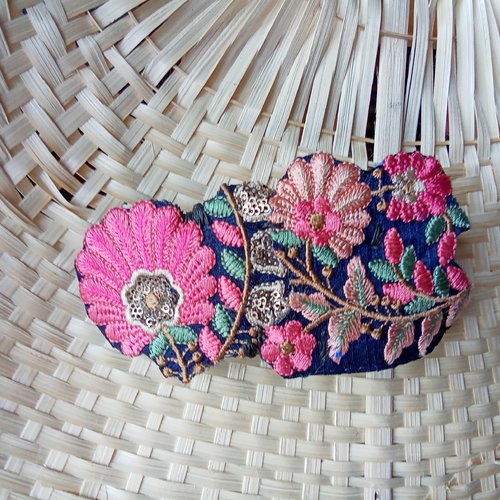 Barrette en broderie colorés du rajasthan