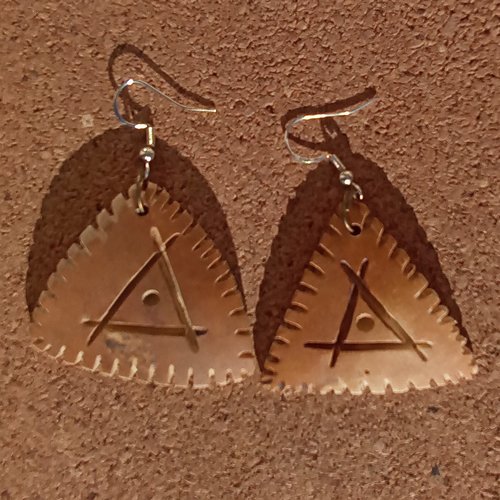 Paire de boucles d'oreilles en coloquinte triangulaires