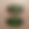 Grand bouton en emails sur cuivre vert pomme et rouge