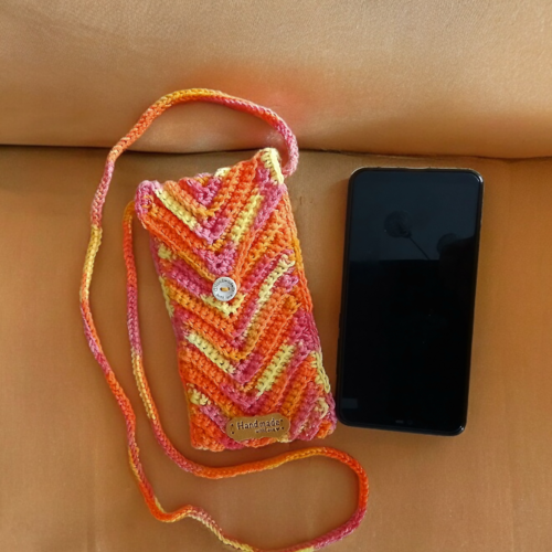 Pochette smartphone téléphone multicolore  à bandoulière 16x8,5