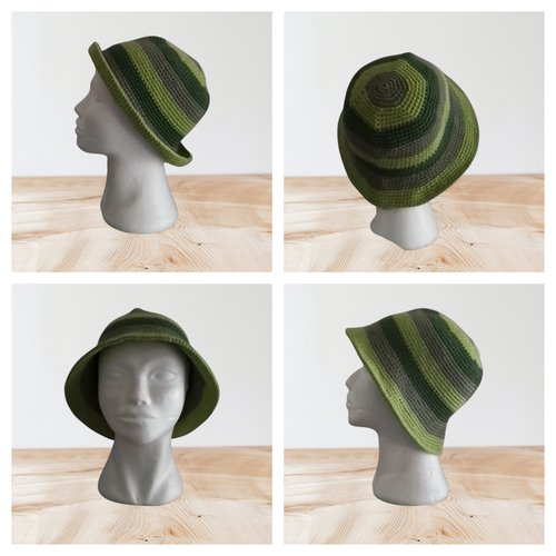 Bob chapeau été coton  multicolore vert taille m 56