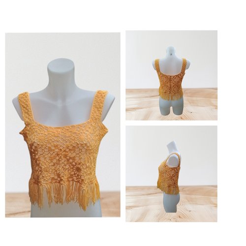 Top débardeur jaune coton majoritaire  taille 38/40