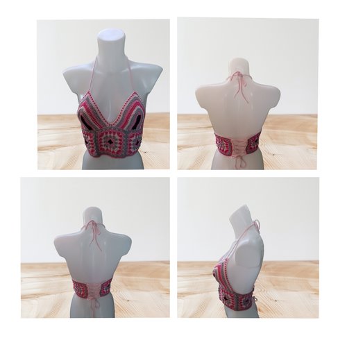 Crop top bustier dos nu 38/40 multicolore