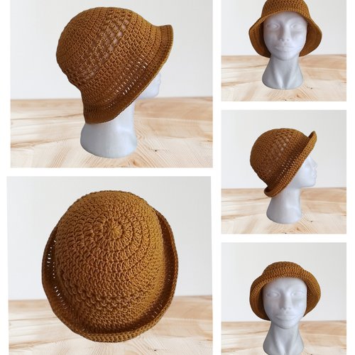 Bob chapeau été coton moutarde femme s/m