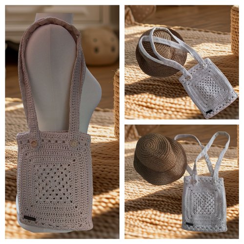 Sac fourre-tout doublé  écru  28x22