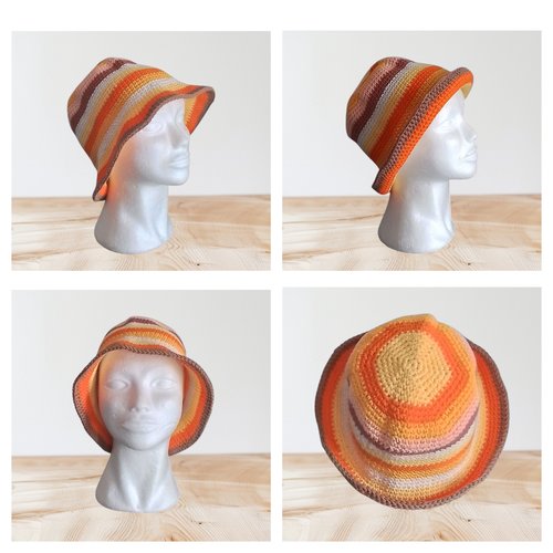 Bob chapeau souple  femme coton multicolore s/m