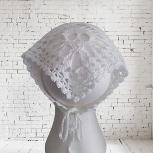 Bandana blanc  100% coton 54x22