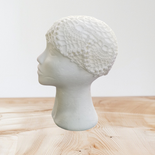 Bonnet ajouré femme été blanc taille unique sur commande