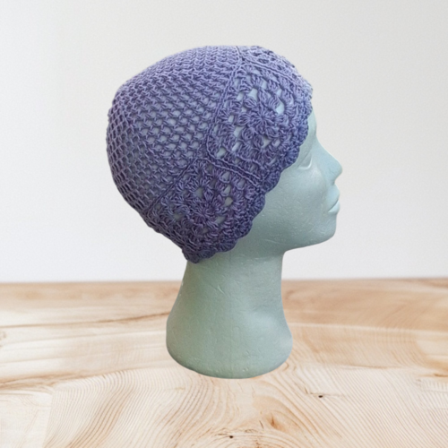 Bonnet ajouré femme été lilas taille unique