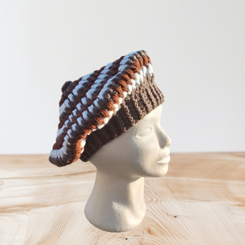 Béret beige marron blanc  tu