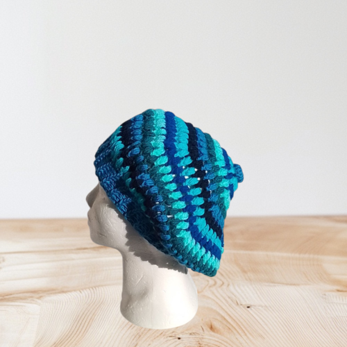 Béret femme bleu multicolore tu