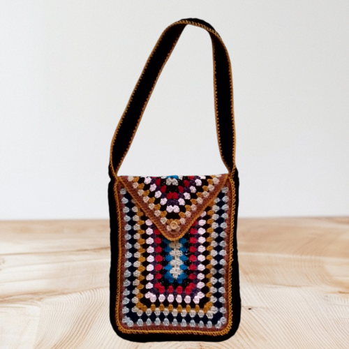 Grand sac fourre-tout  a bandoulière doublé multicolore 39x29x5